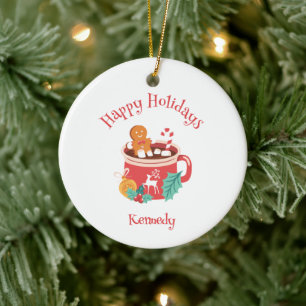 Kakao und Lebkuchen Keramik Ornament