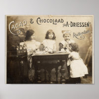 Kakao und Schokolade Vintage Poster