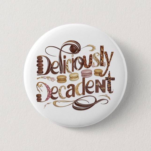 Kakao- und Schokoladendesign Button (Vorderseite)