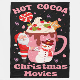 Kakao und Weihnachtsfilme Fleecedecke