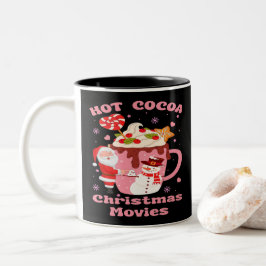 Kakao und Weihnachtsfilme Zweifarbige Tasse