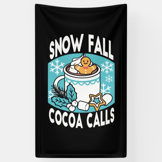 Kakao und Wintergarten - Schneefall-Kakaoanrufe Banner (Vertikal)