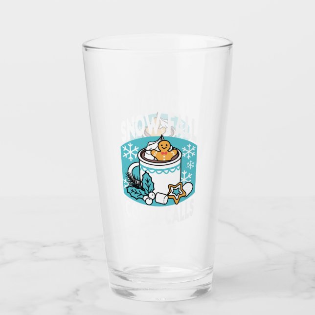 Kakao und Wintergarten - Schneefall-Kakaoanrufe Glas (Vorderseite)