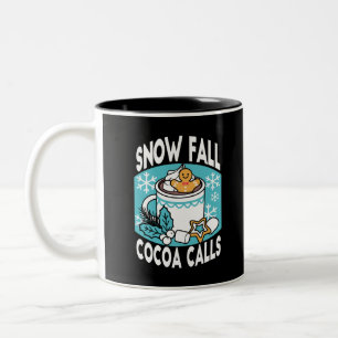 Kakao und Wintergarten - Schneefall-Kakaoanrufe Zweifarbige Tasse