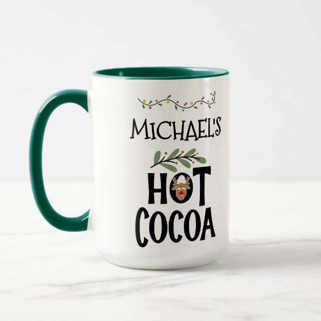 Kakao Weihnachtsmann Kinder und Individuelle Name Tasse (Links)