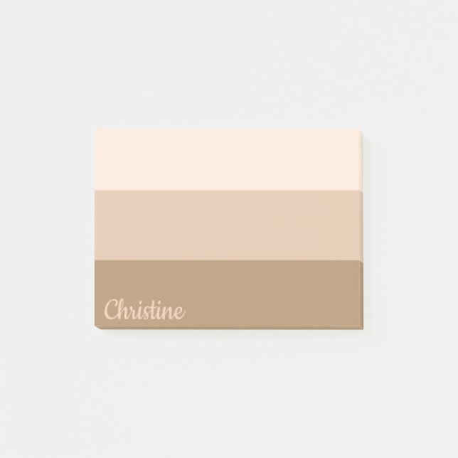 Kakaobraun Ombre Personalisiert gestrichen Post-it Klebezettel (Vorderseite)