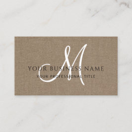 Kakaobrenne Linen Einfache Minimale Monogramm Visitenkarte