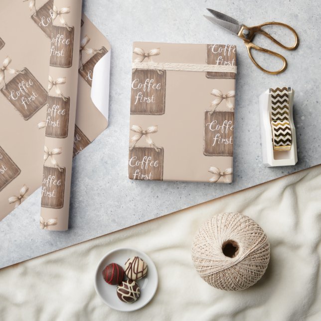 Kakaocreme-Kaffee Erster Bogen Geschenkpapier (Kunsthandwerk)