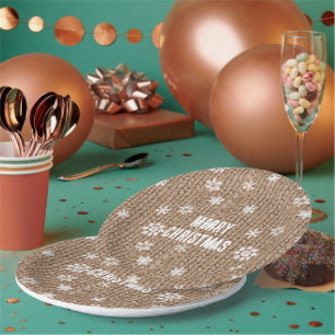 Kakaocreme-Schneeblumen-Weihnachten Pappteller