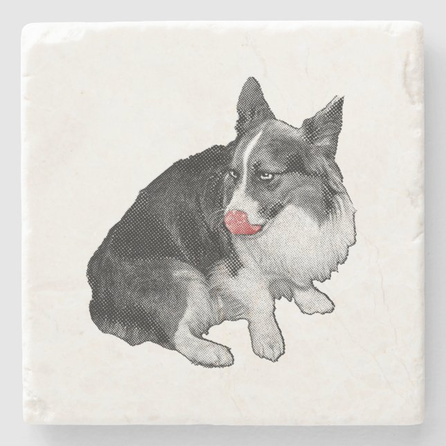 Kakaopause, Scharlachrot Steinuntersetzer (Vorderseite)