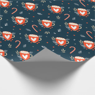 Kakaopulver und Candy Canes Geschenkpapier