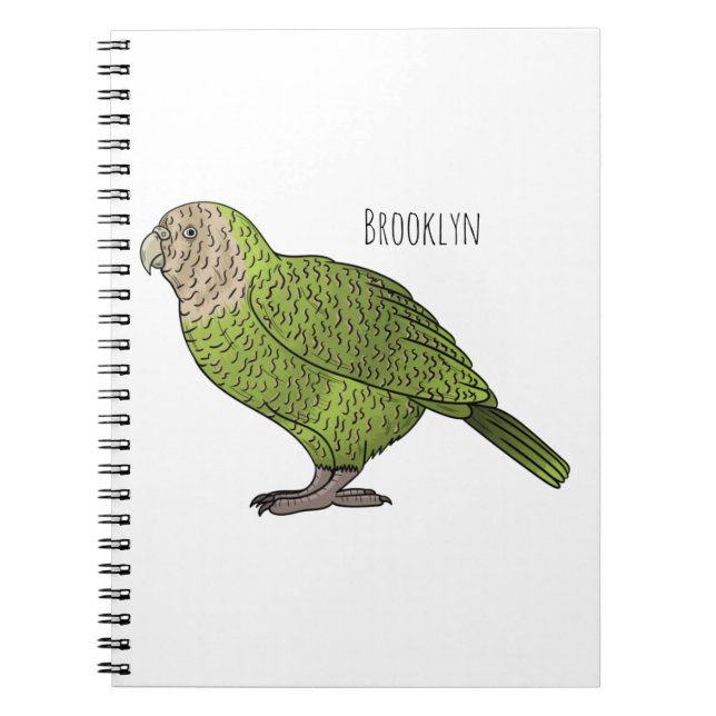 Kakapo bird cartoon illustration notizblock (Vorderseite)