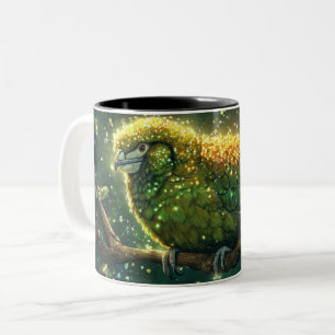 Kakapo-Cartoon-Stil lebendig süß farbenfroh Zweifarbige Tasse