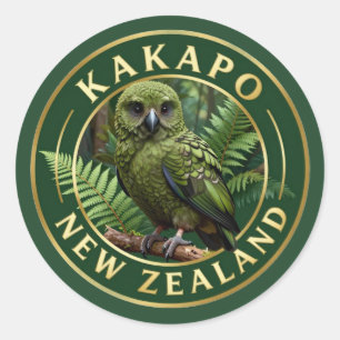🦜 Kakapo Neuseeland-Wildlife Runder Aufkleber
