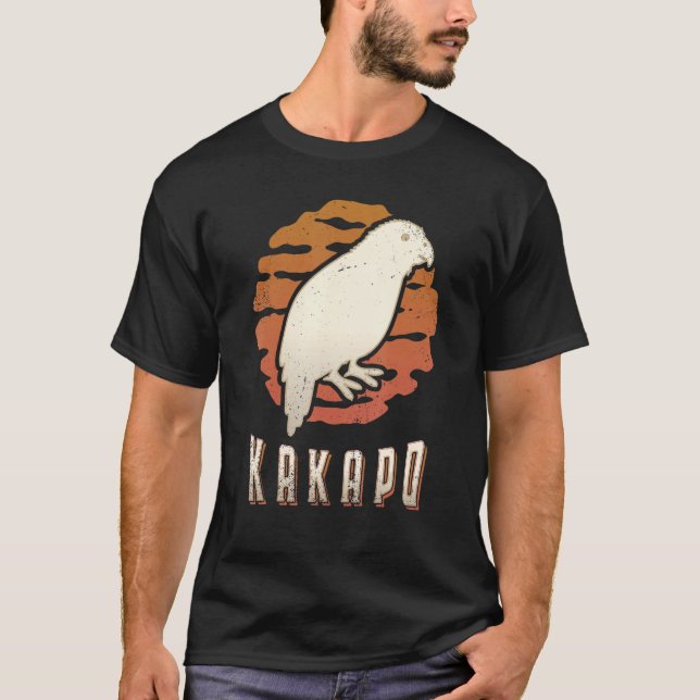 Kakapo Vintage Retro Classic Animal Sunset T-Shirt (Vorderseite)