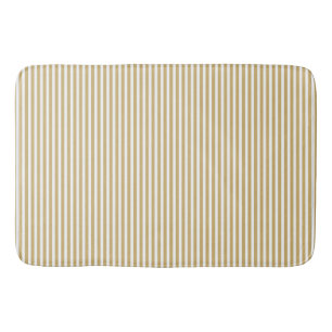 Kakifarbige beige und weiße Cabana-Streifen Badematte