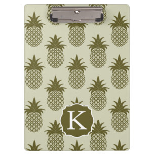 Kakifarbiges Ananas-Muster addieren Ihre Klemmbrett