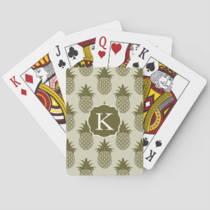 Kakifarbiges Ananas-Muster addieren Ihre Spielkarten