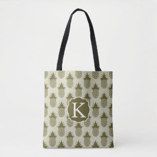Kakifarbiges Ananas-Muster addieren Ihre Tasche