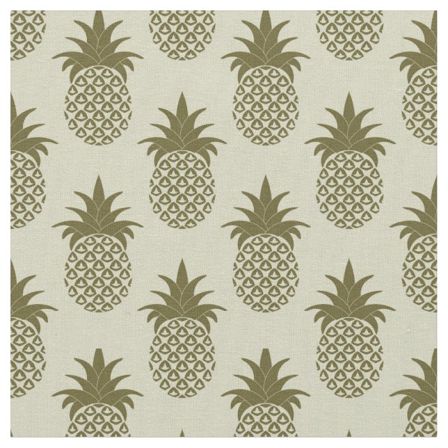 Kakifarbiges Ananas-Muster Stoff (Nahaufnahme)