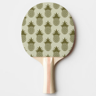 Kakifarbiges Ananas-Muster Tischtennis Schläger