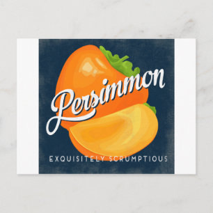 Kakis Vintage Fruchtlabel Retro Postkarte