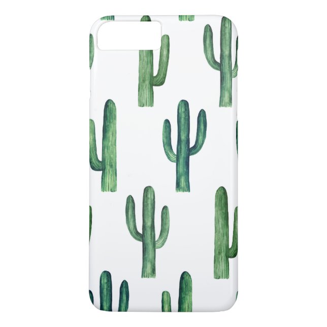 Kakteen Aquarell. Grün botanisch. Modern Case-Mate iPhone Hülle (Rückseite)
