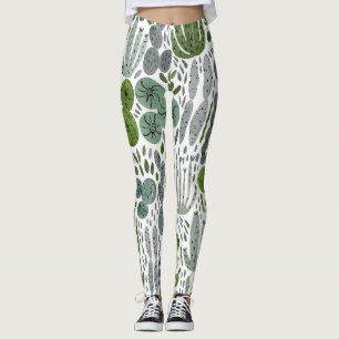 Kakteen Aquarell Handgemaltes Muster Leggings