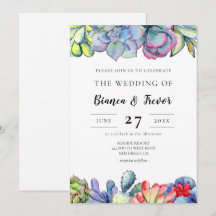 Kakteen-Aquarell-Hochzeit