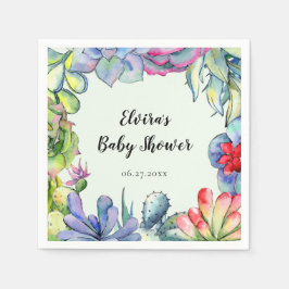 Kakteen, Aquarell Serviette