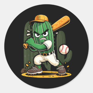 Kakteen Baseballliga-Spielpraxis Runder Aufkleber