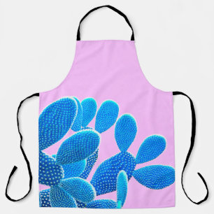 Kakteen blau auf rosa Untergrund. Mode, m Schürze