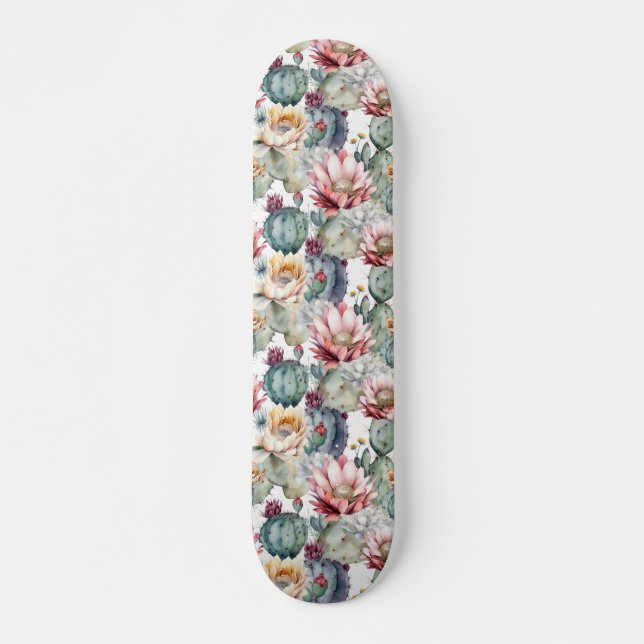 Kakteen blühende Sukkulente Skateboard (Vorne)