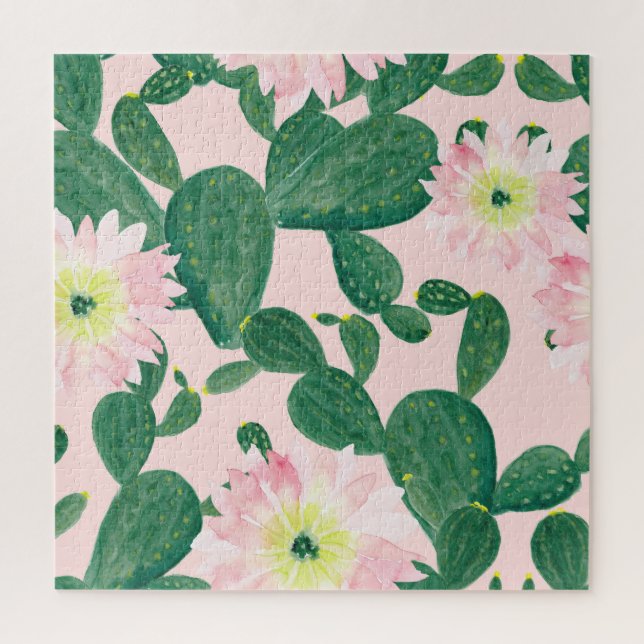 Kakteen Blume: Aquarellmalerei (Vertikal)