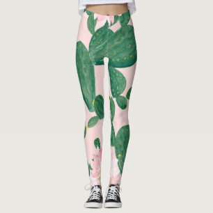 Kakteen Blume: Aquarellmalerei Leggings