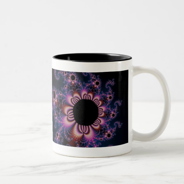 Kakteen Blume - Fraktal Zweifarbige Tasse (Rechts)