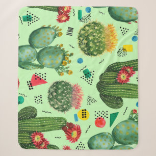 Kakteen-Blume: Geometrischer Hintergrund für Wasse Sherpadecke