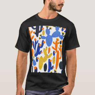 Kakteen Charm: Vintag geometrischer Hintergrund T-Shirt