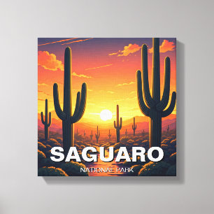 Kakteen im Saguaro-Nationalpark Souvenir Leinwanddruck