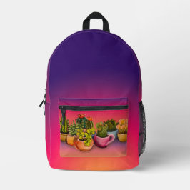 Kakteen in Kaffeebechern Druck Schneiden Nähtasche Bedruckter Rucksack
