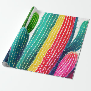 Kakteen in lebhaften Farben Geschenkpapier