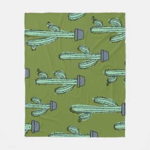 Kakteen in Pot Illustration Fleecedecke