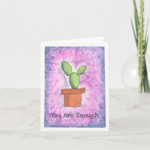 Kakteen in Pot-Lila Aquarellfarbenkarte Karte