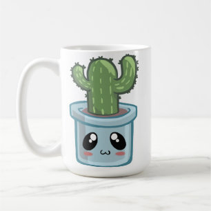 Kakteen Kawai Grün Sukkulente Wasserfarbe Pflanze Kaffeetasse