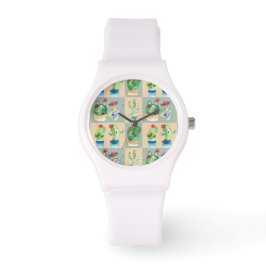 Kakteen-Liebe - Aquarell Armbanduhr