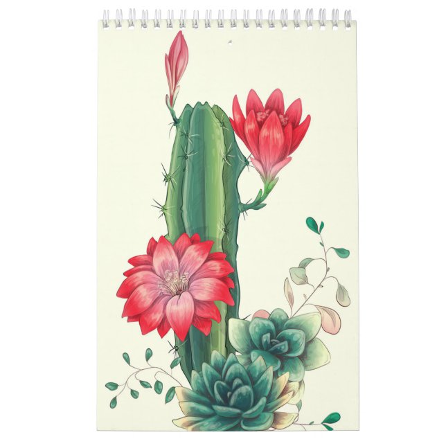Kakteen mit Blume Kalender (Titelbild)