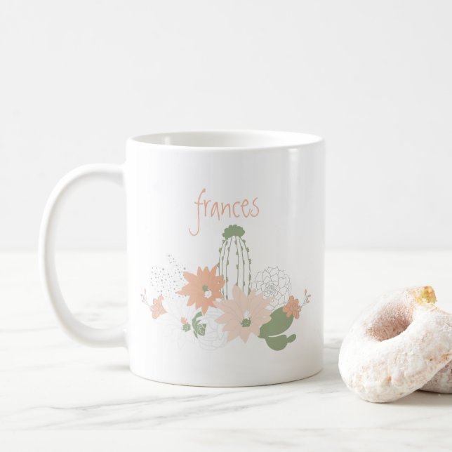 Kakteen Name Floral Succules Name Kaffeetasse (Mit Donut)