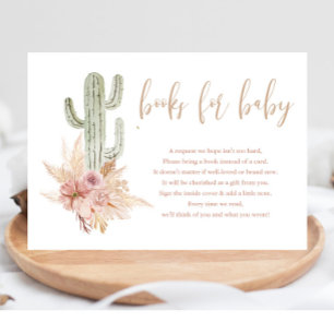 Kakteen pampas boho bohemian books for baby dusche begleitkarte