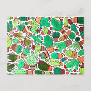 Kakteen Pflanze Grüner Kakteen Garden Postkarte
