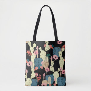 Kakteen-Pflanze: Vintages botanisches Muster Tasche